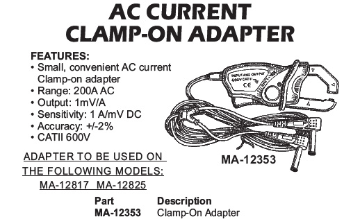 AC clamp on adaptor