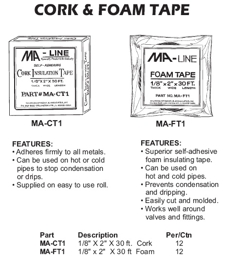cork and foam tape