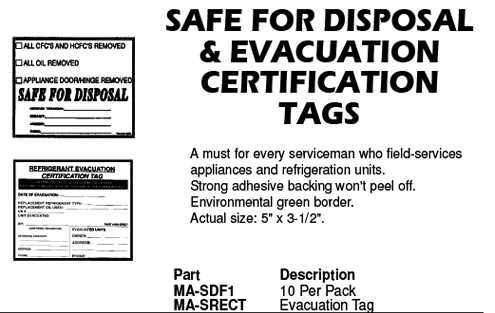 safe for disposal tags