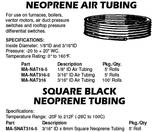 neoprene air tubing