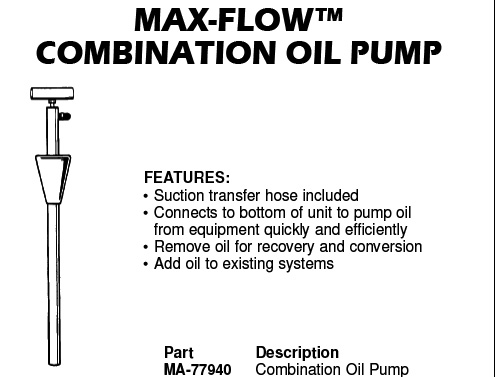 max-flow combination oil pump
