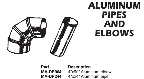 Aluminum pipes and elbows