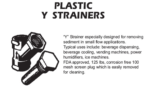 plastic y strainers
