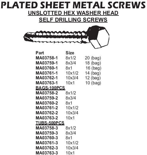 plated metal screws