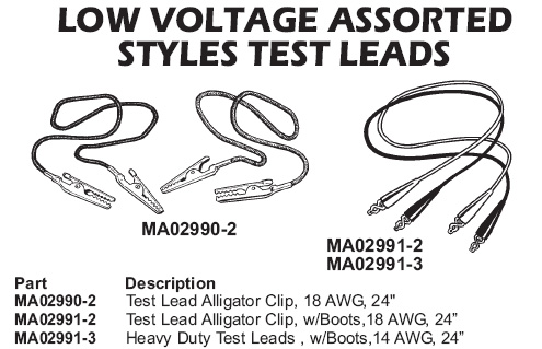 low voltage assorted test leads