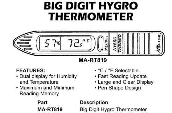big digit hygro thermometer