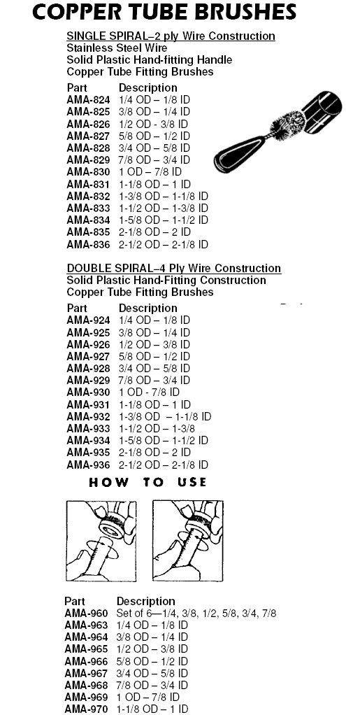 copper tube brushes