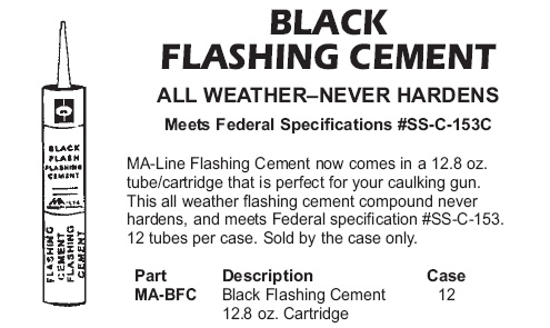 black flashing cement