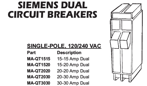 siemens circuit breakers