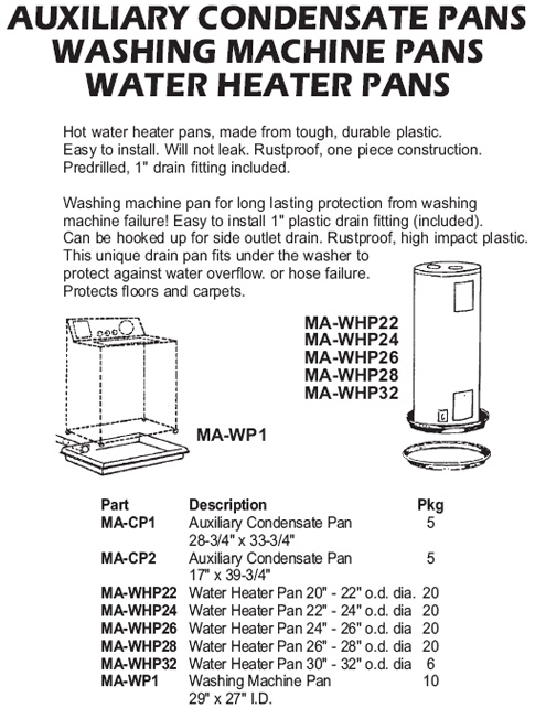 condensate pans