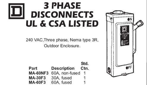 3 phase disconnects
