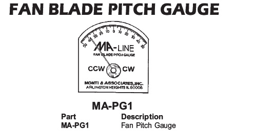 fan blade pitch gauge