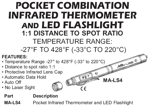 infrared thermometer and flashlight