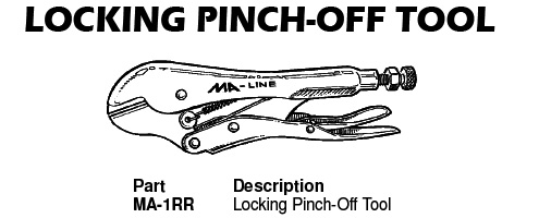 locking pinch off tool, MA-1RR