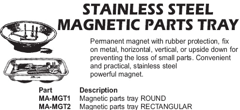 stainless steel magnetic parts tray