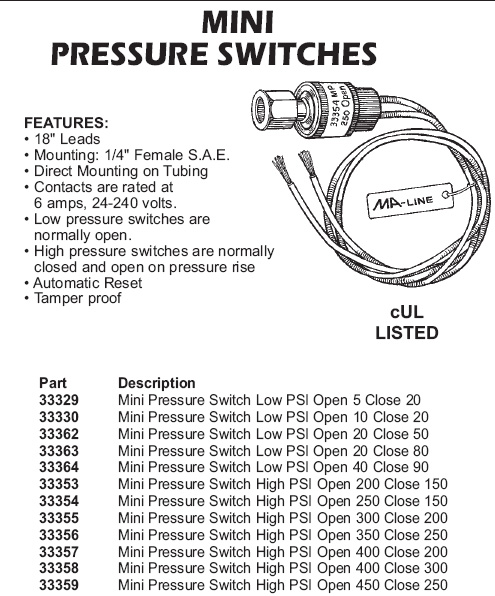 pressure switches