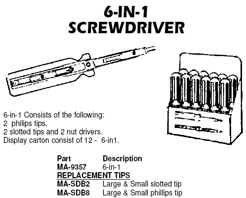 6 in 1 screwdriver