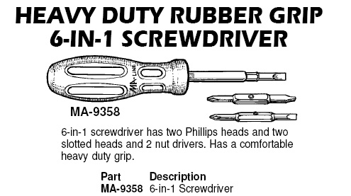 heavy duty rubber handle screwdriver