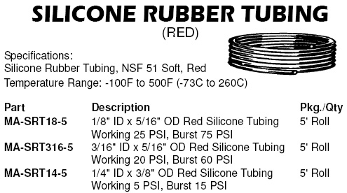 silicone rubber tubing