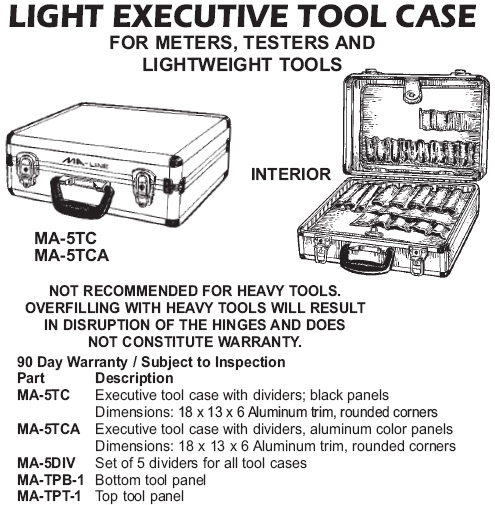 light executive tool cases
